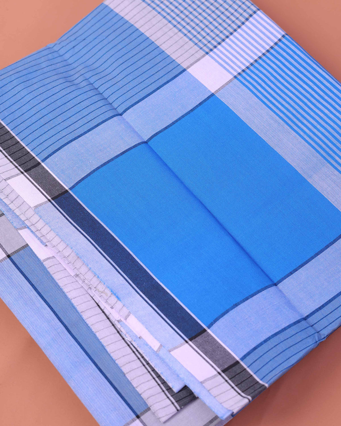 Men’s Nandu Brand Premium Cotton Lungi 2.20 Meter Length with Checked Pattern - Multi