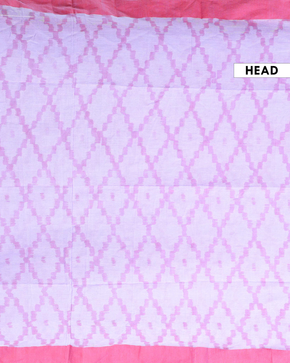 Handloom Ikkat Cotton Saree with Woven Border and Contrast Pallu - Lavender