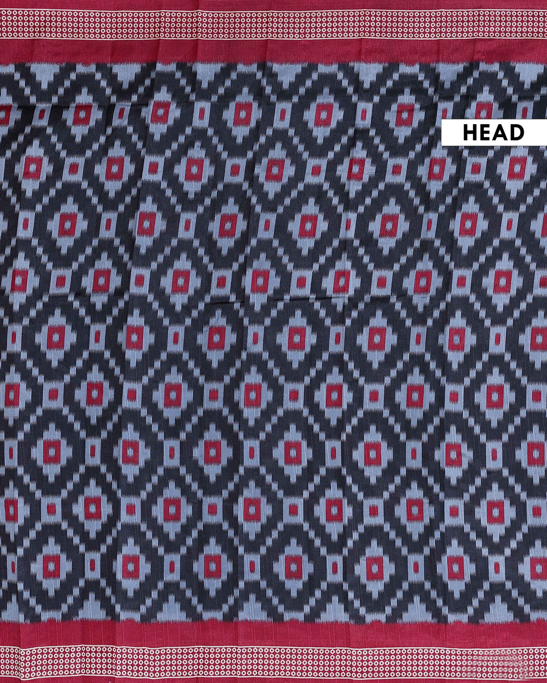 Traditional Pochampally Handwoven Ikat Saree with Geometric Motifs - Multi