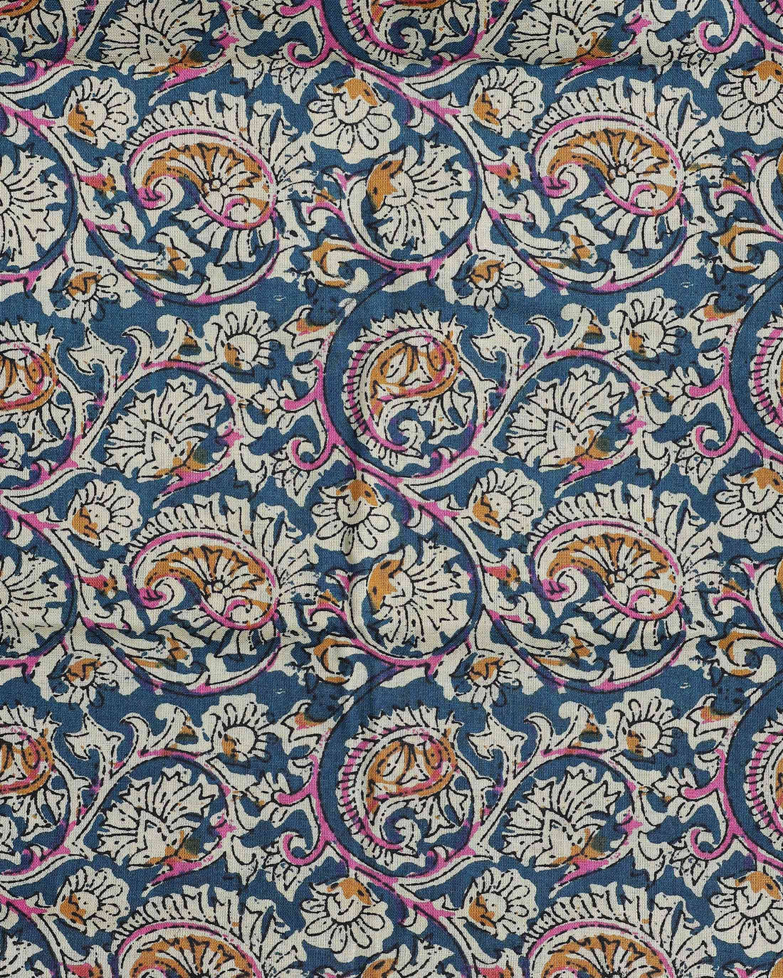 Handloom Khadi Cotton Saree with Contrast Printed Blouse and Tassel Accents - Teal