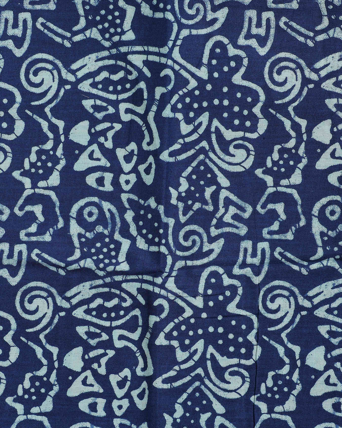 Traditional Khadi Cotton Saree with Contrast Printed Blouse and Tassel Accents - Dark Blue