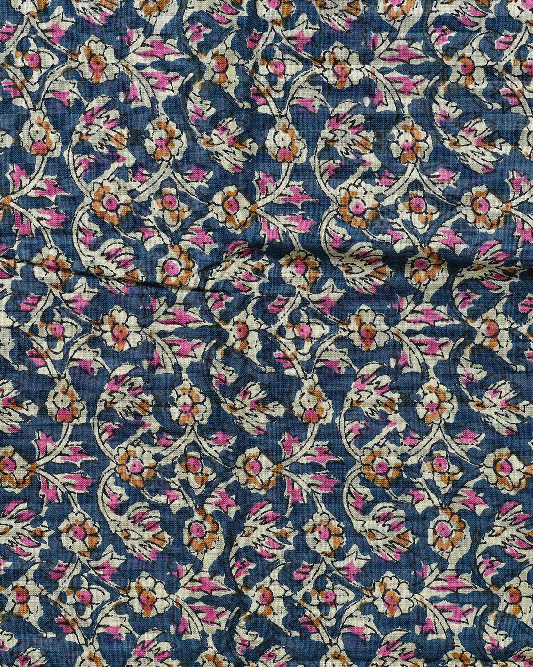 Handloom Khadi Cotton Saree with Contrast Printed Blouse and Tassel Accents - Teal