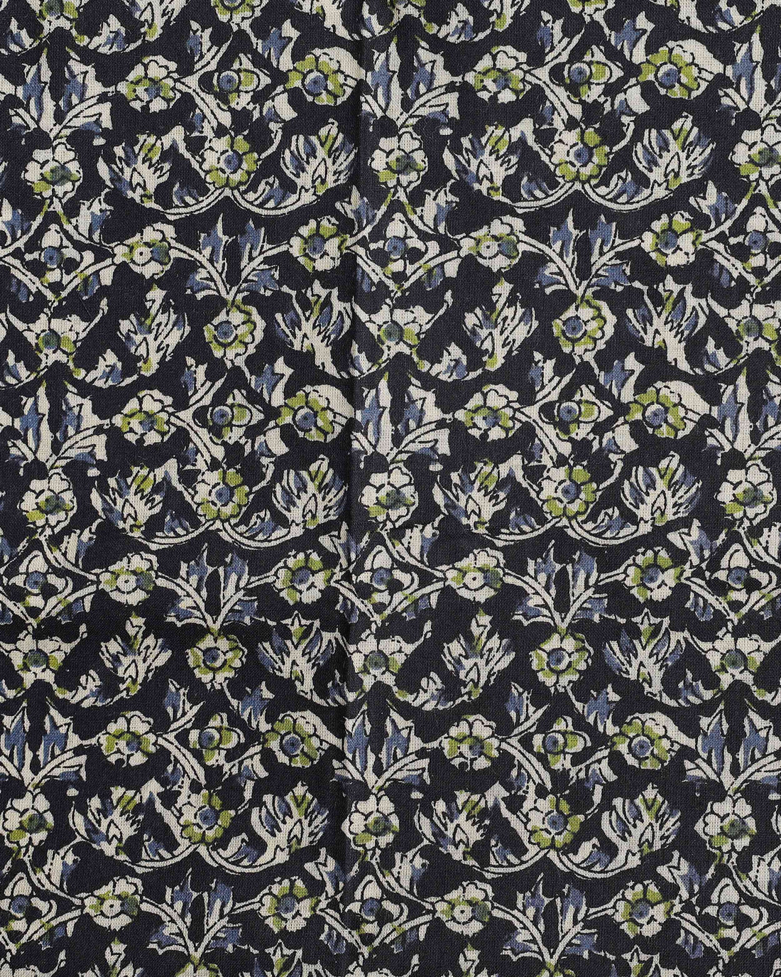 Handloom Khadi Cotton Saree with Contrast Printed Blouse and Tassel Accents - Black