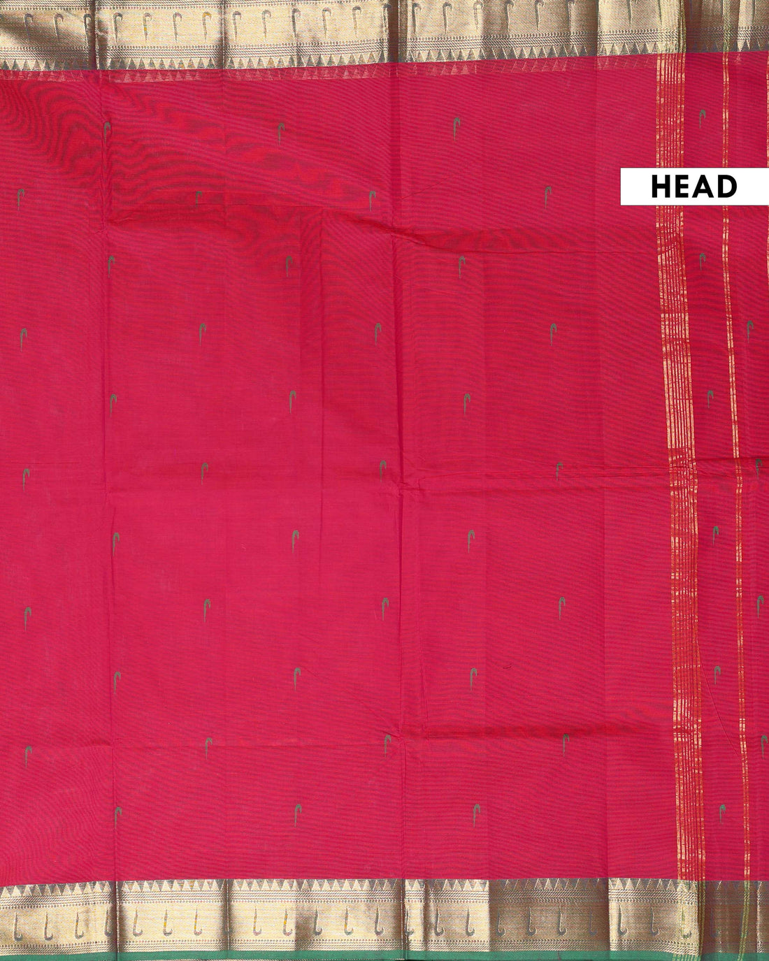Elegant Handloom Chettinad Cotton Saree with Traditional Contrast Border and Subtle Motifs - Dark Pink