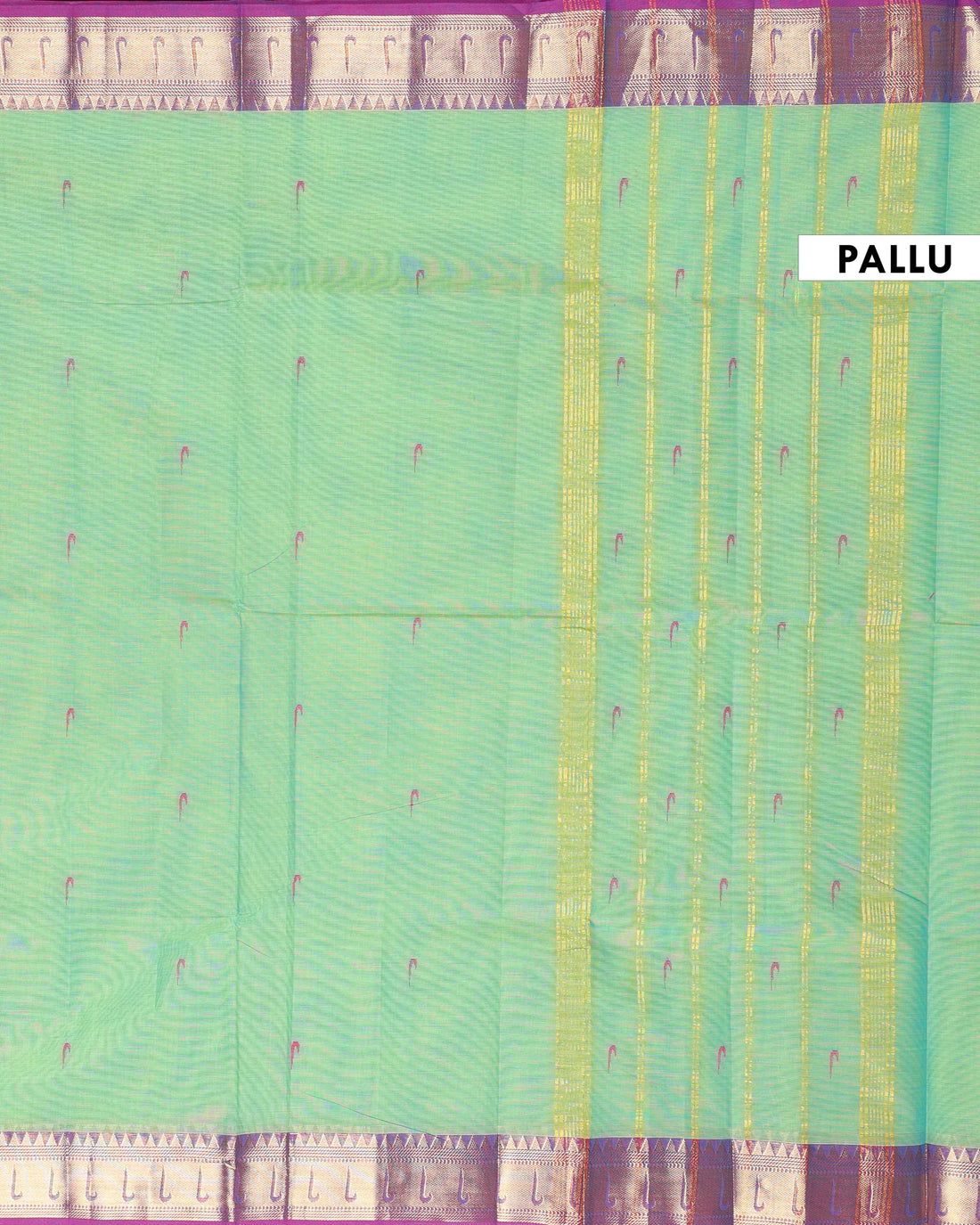 Elegant Handloom Chettinad Cotton Saree with Traditional Contrast Border and Subtle Motifs - Light Green