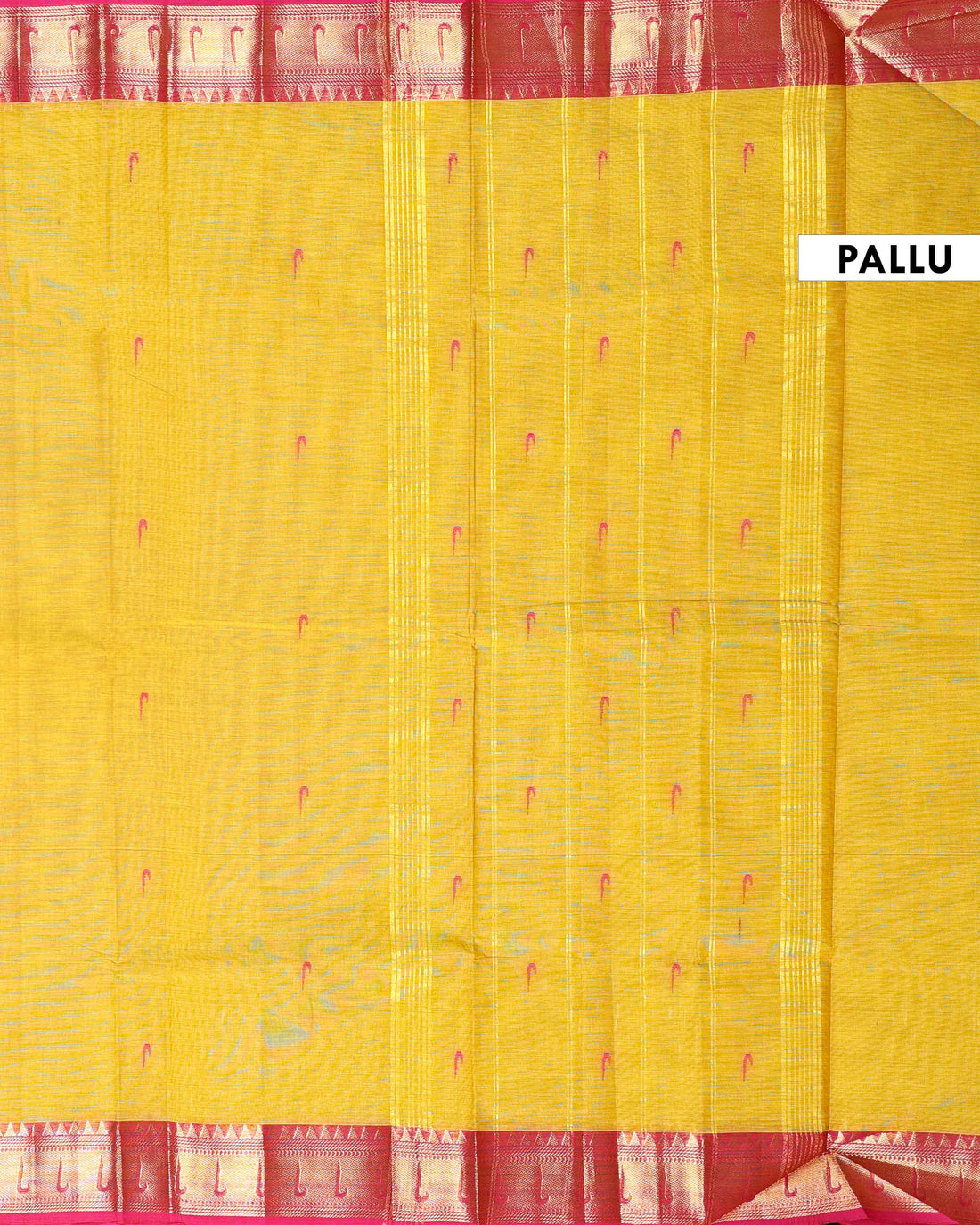 Elegant Handloom Chettinad Cotton Saree with Traditional Contrast Border and Subtle Motifs - Yellow