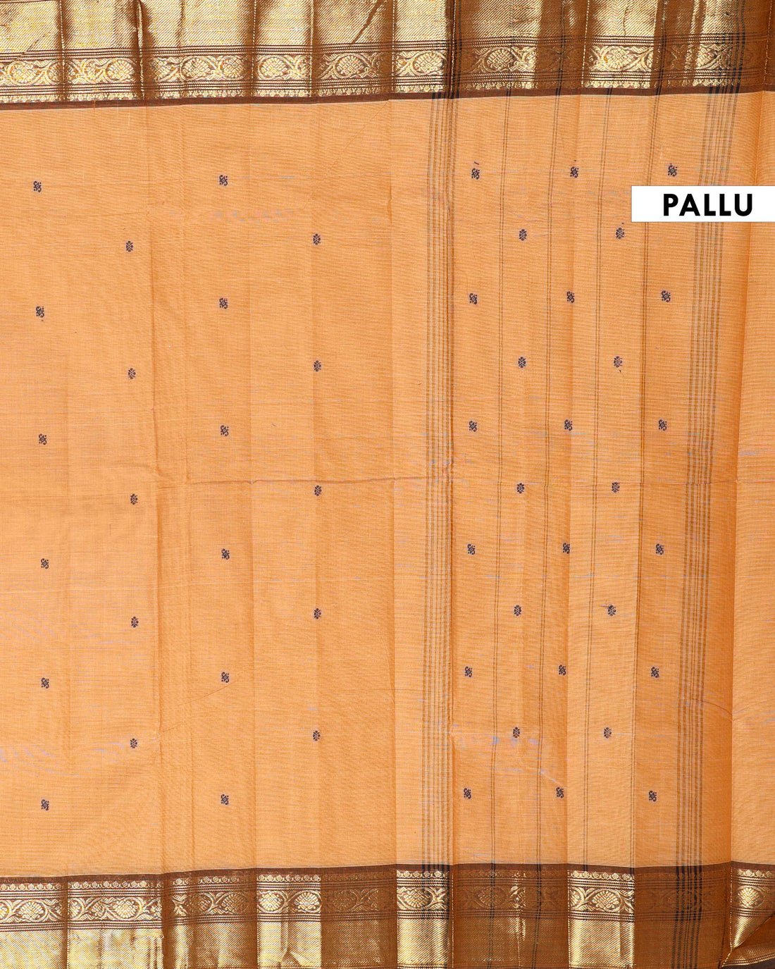 Elegant Handloom Chettinad Cotton Saree with Traditional Zari Border and Subtle Woven Patterns - Light Brown