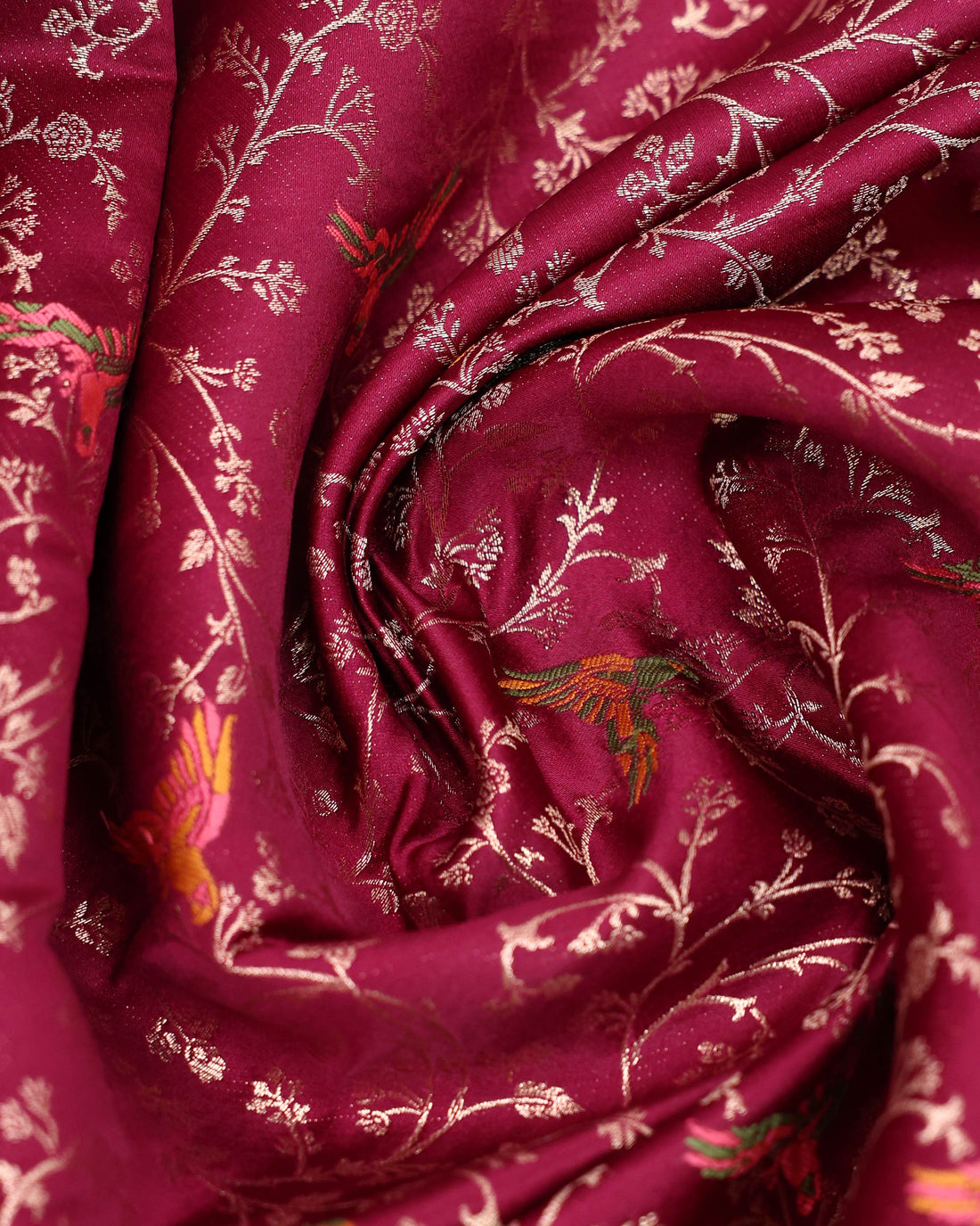 Elegant Banarasi Semi Silk Saree with Intricate Floral Motifs and Zari Woven Border  - Burgundy