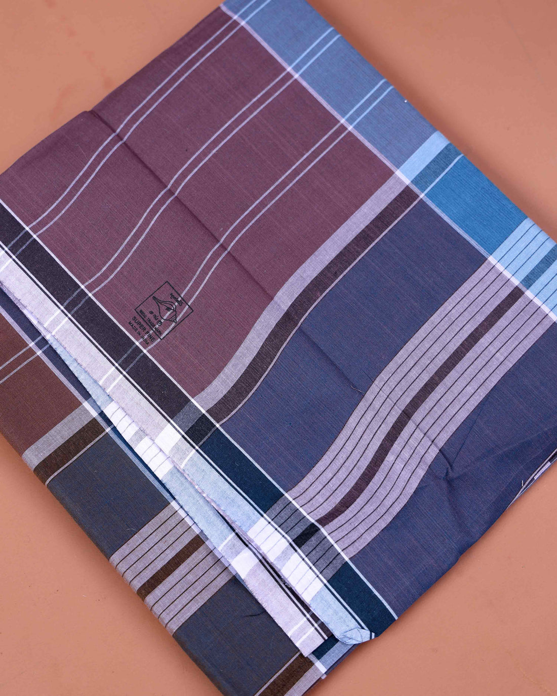 Sangu Brand Men's Premium Cotton Striped 2.10 Meter Stitched Lungi - Multi