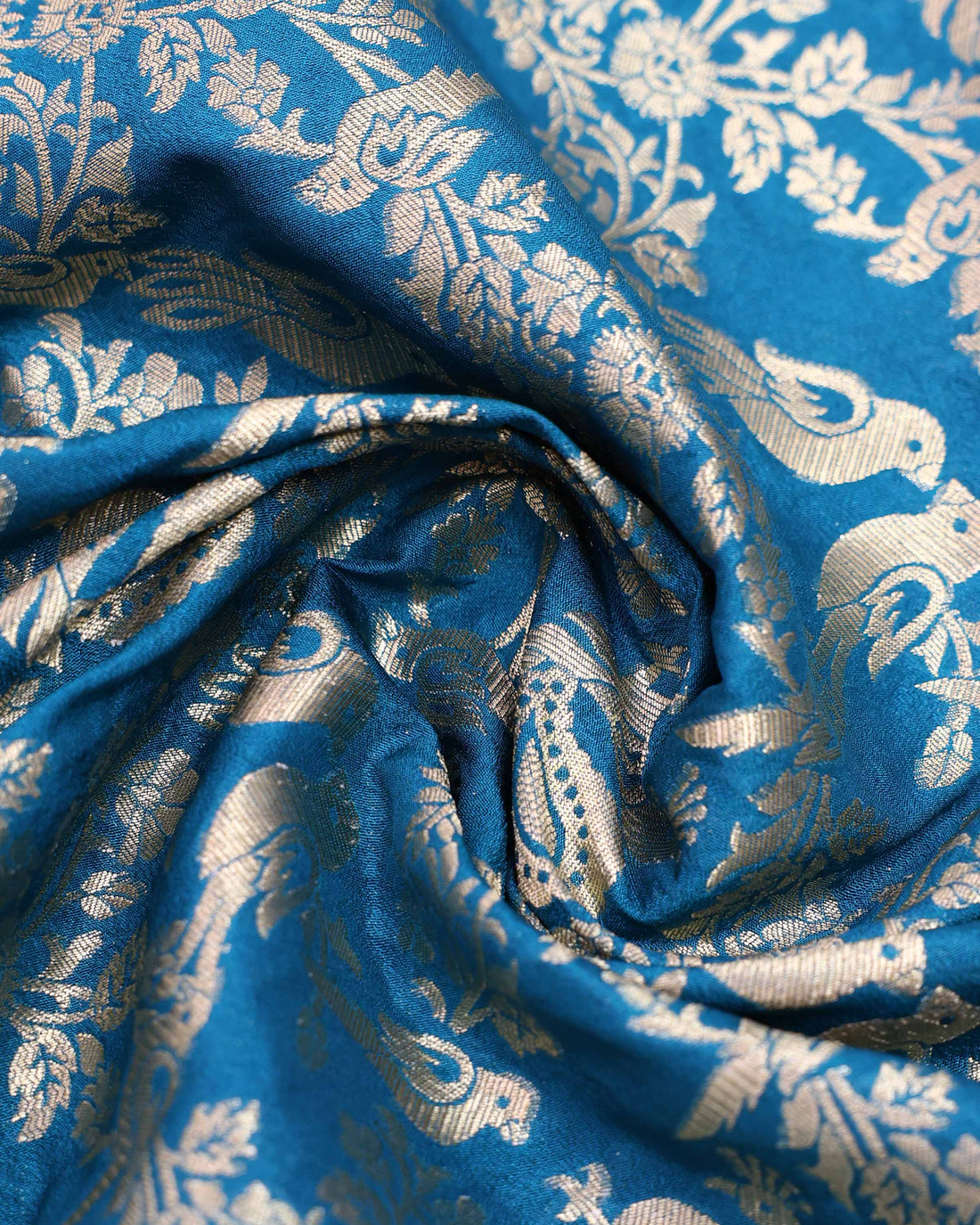Elegant Banarasi Semi Silk Saree with Intricate Floral Motifs and Rich Zari Woven Border - Blue