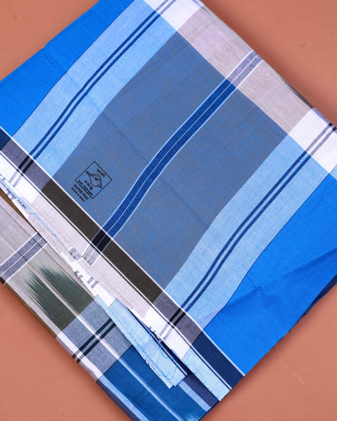 Sangu Brand Men's Premium Cotton Striped 2.10 Meter Stitched Lungi - Multi