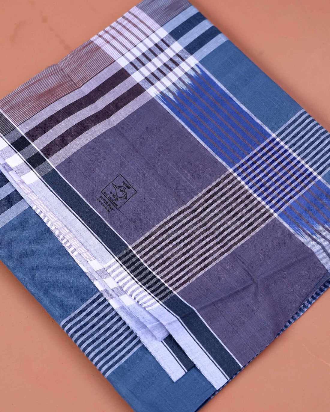 Sangu Brand Men's Premium Cotton Striped 2.10 Meter Stitched Lungi - Multi