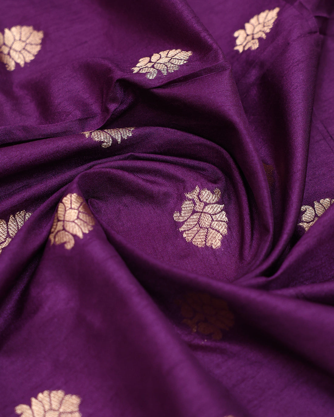 Elegant Banarasi Semi Silk Saree with Butta Motifs Floral Zari Woven Border and Traditional Contrast Pallu Design - Purple
