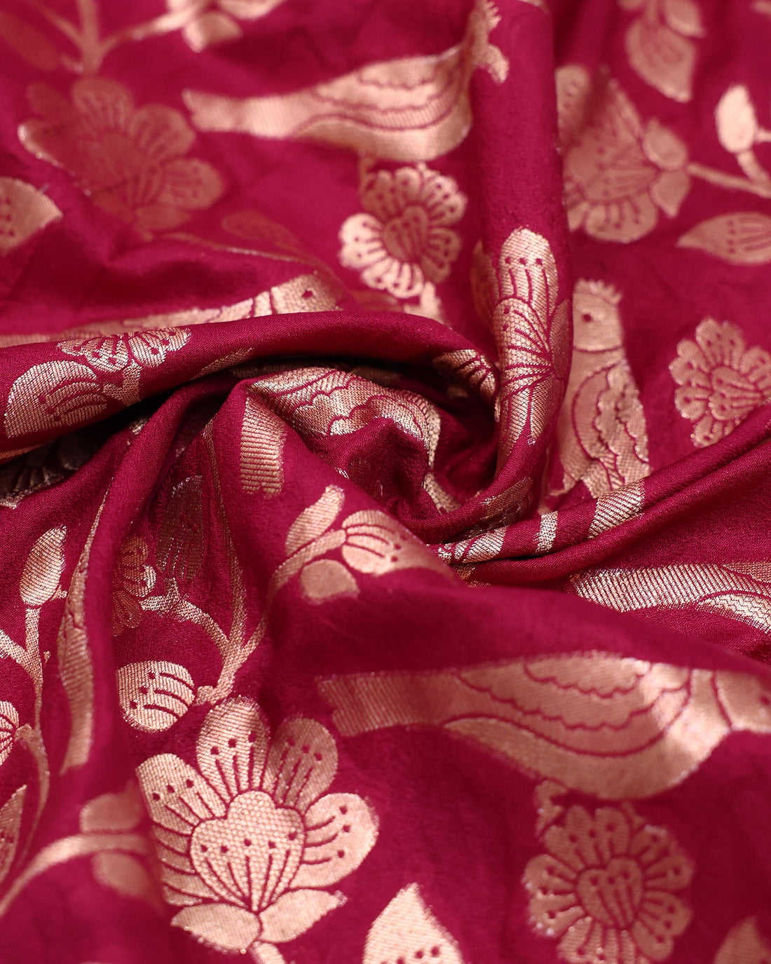 Elegant Banarasi Semi Silk Saree with Intricate Floral Motifs &  Zari Woven Border - Maroon