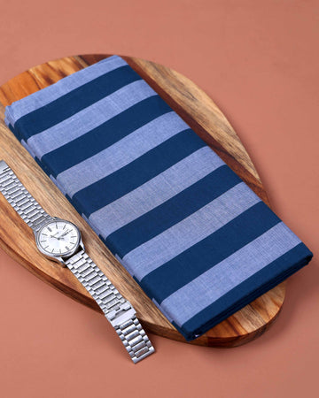 Kibs Brand Men's Premium Cotton Striped 2.20 Meter Stitched Lungi - Multi