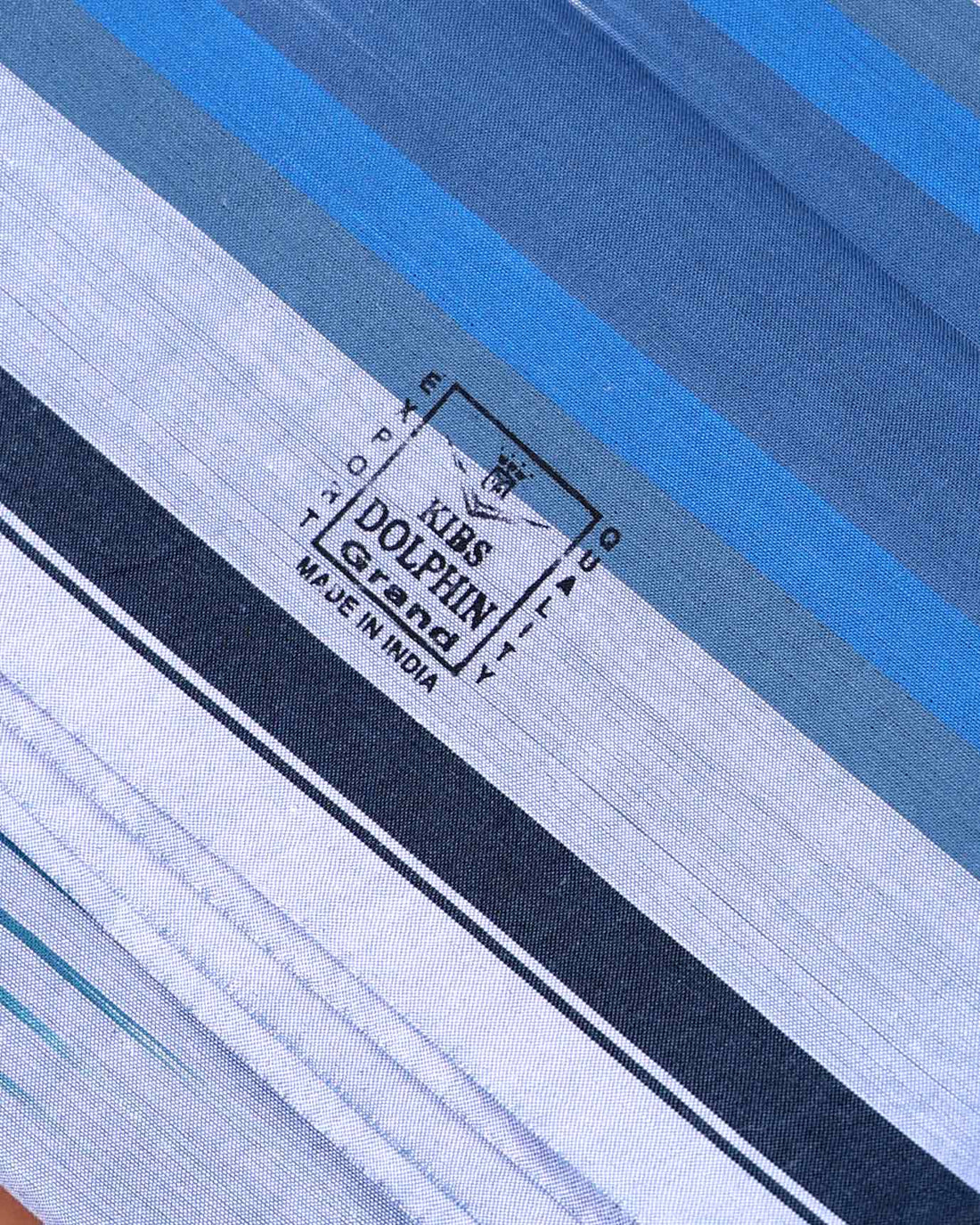 Kibs Brand Men's Premium Cotton Striped 2.20 Meter Stitched Lungi - Light Blue