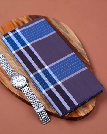 Kibs Brand Men's Premium Cotton Striped 2.20 Meter Stitched Lungi - Multi