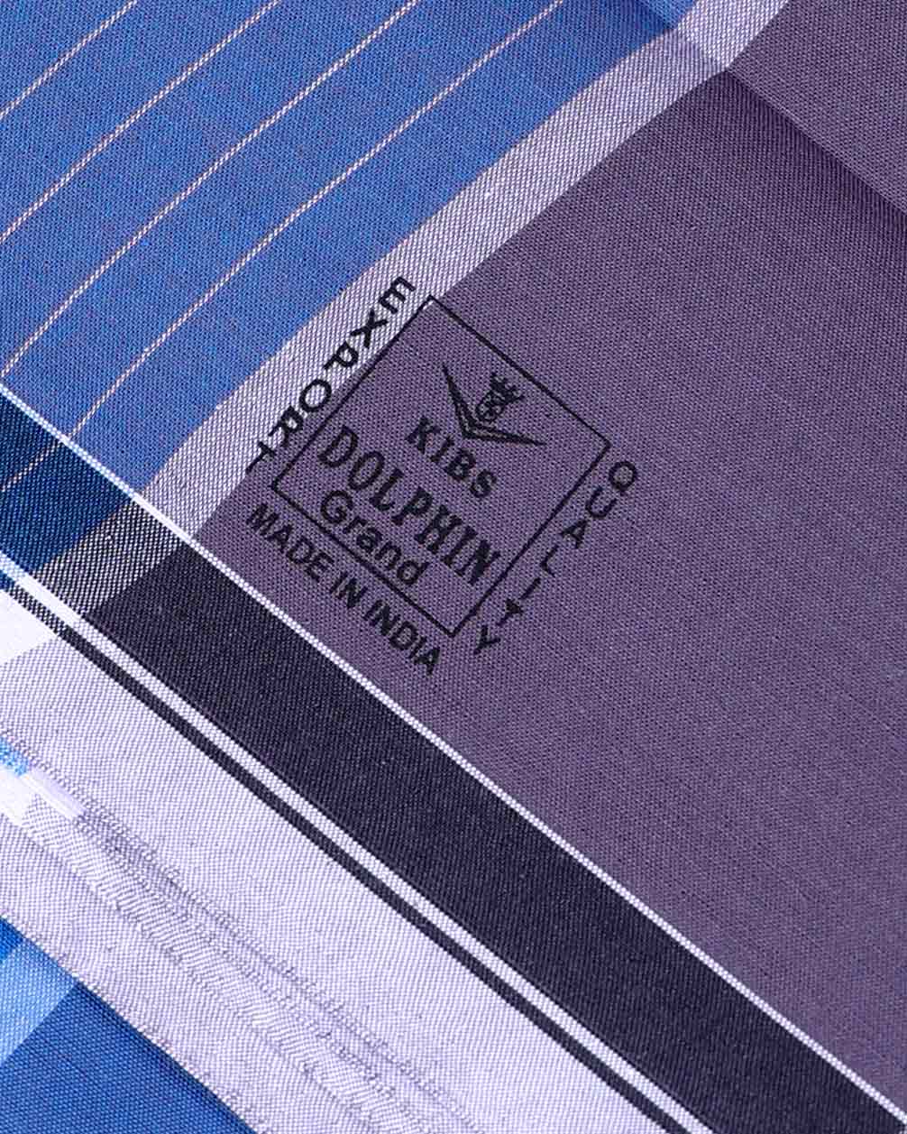 Kibs Brand Men's Premium Cotton Striped 2.20 Meter Stitched Lungi - Multi