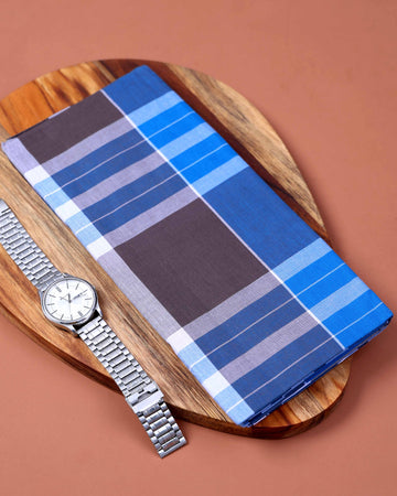 Kibs Brand Men's Premium Cotton Checked 2.20 Meter Stitched Lungi - Multi