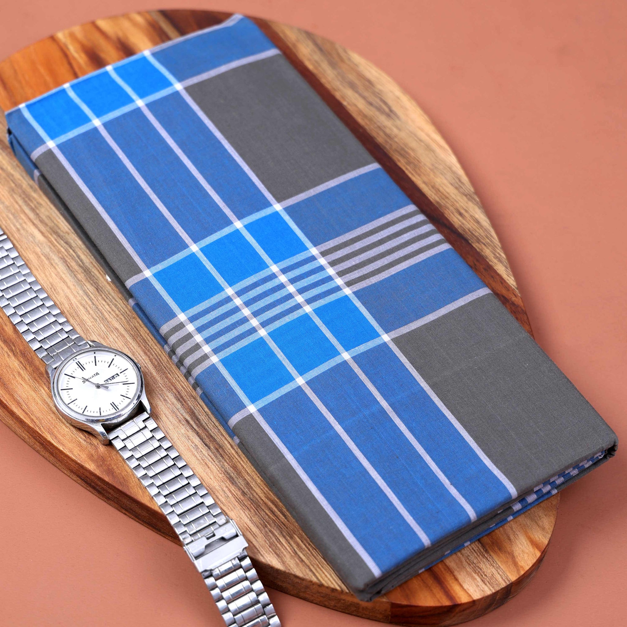 Kibs Brand Men's Premium Cotton Checked 2.20 Meter Stitched Lungi - Multi