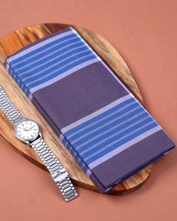 Kibs Brand Men's Premium Cotton Striped 2.20 Meter Stitched Lungi - Multi