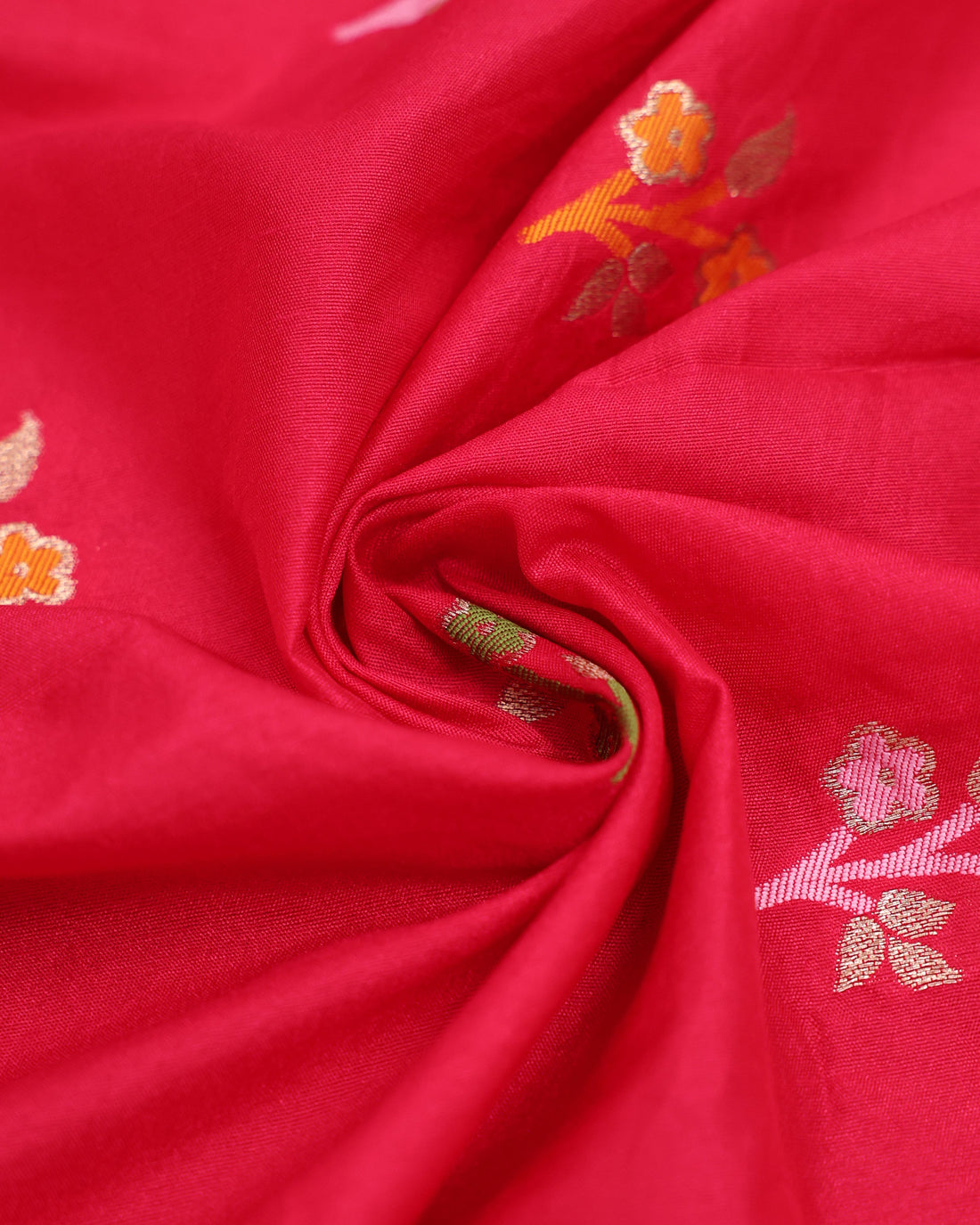 Elegant Banarasi Semi Silk Saree with Butta Motifs Floral Zari Woven Border and Traditional Contrast Pallu Design - Pink