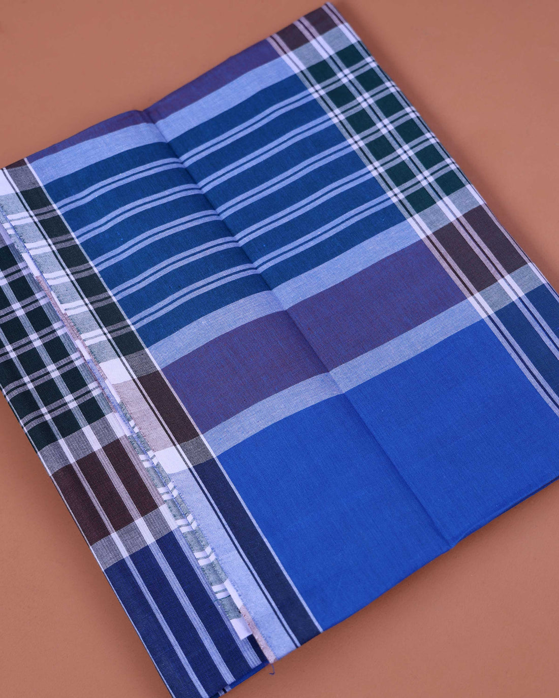 Jkt Brand Men's Premium Cotton Striped & Checked 2.10 Meter Stitched Lungi - Multi