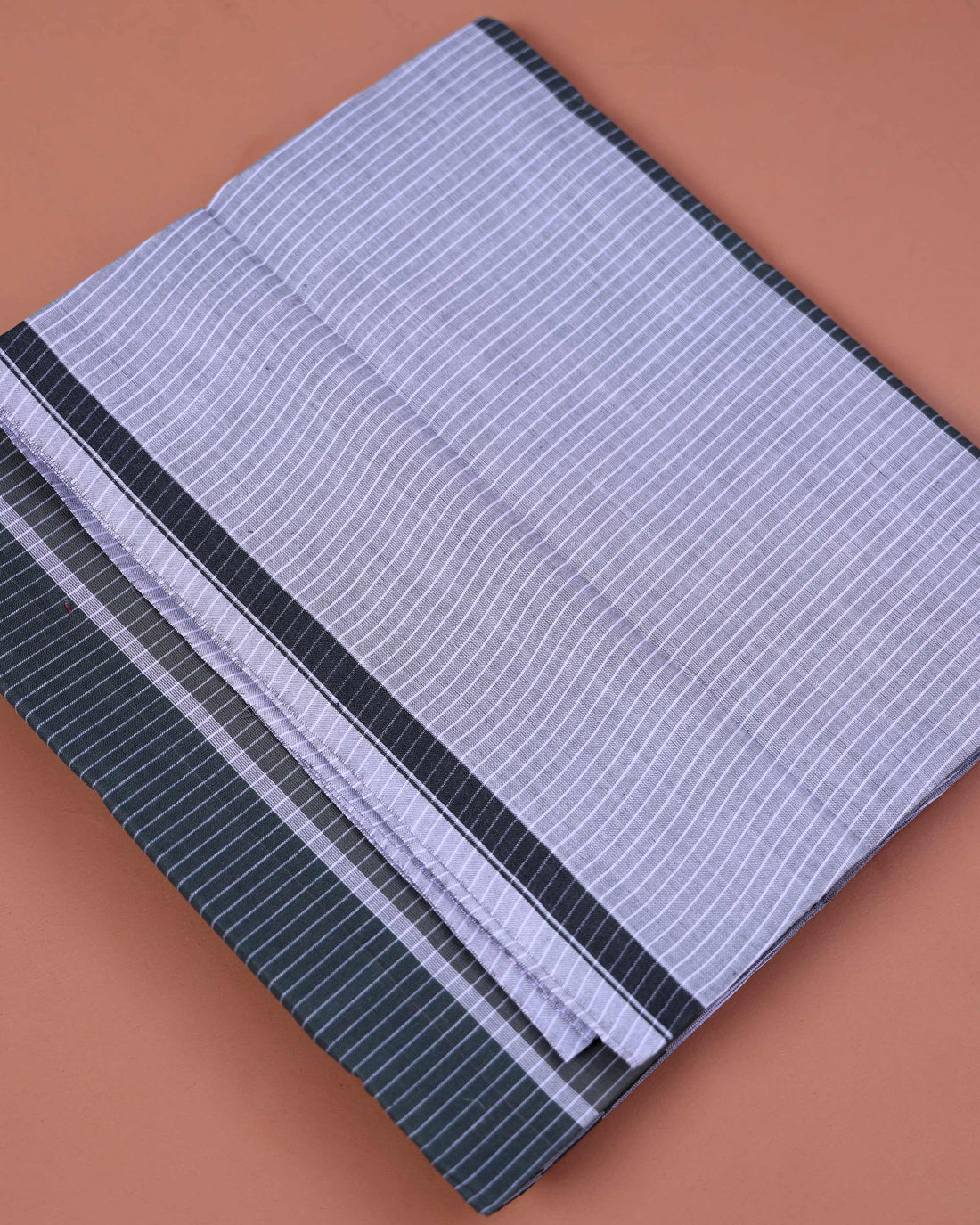 Jkt Brand Men's Premium Cotton Striped  2.10 Meter Stitched Lungi - Dark Grey