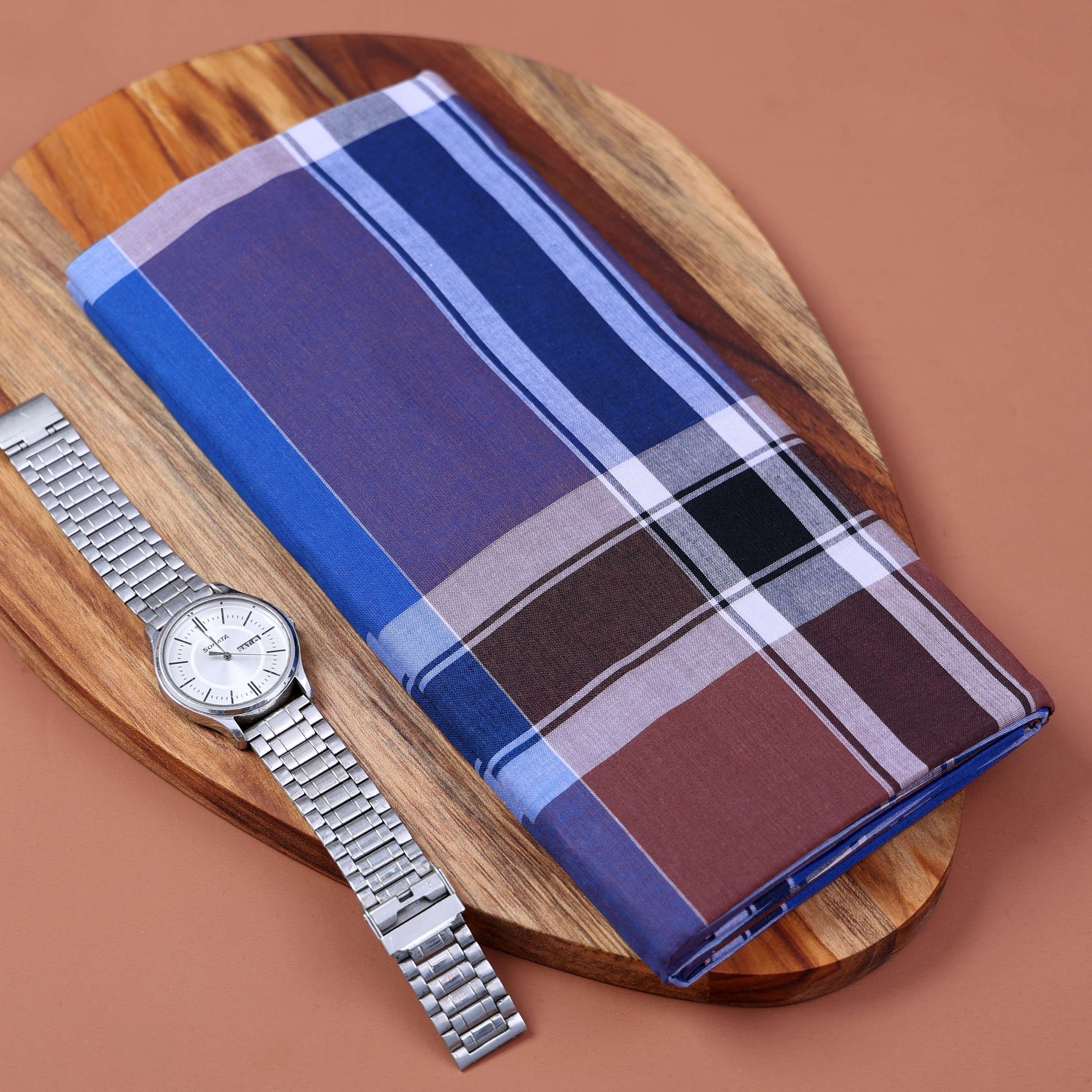 Jkt Brand Men's Premium Cotton Checked 2.10 Meter Stitched Lungi - Multi