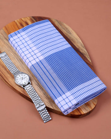 Jkt Brand Men's Premium Cotton Checked & Striped 2.10 Meter Stitched Lungi - Multi