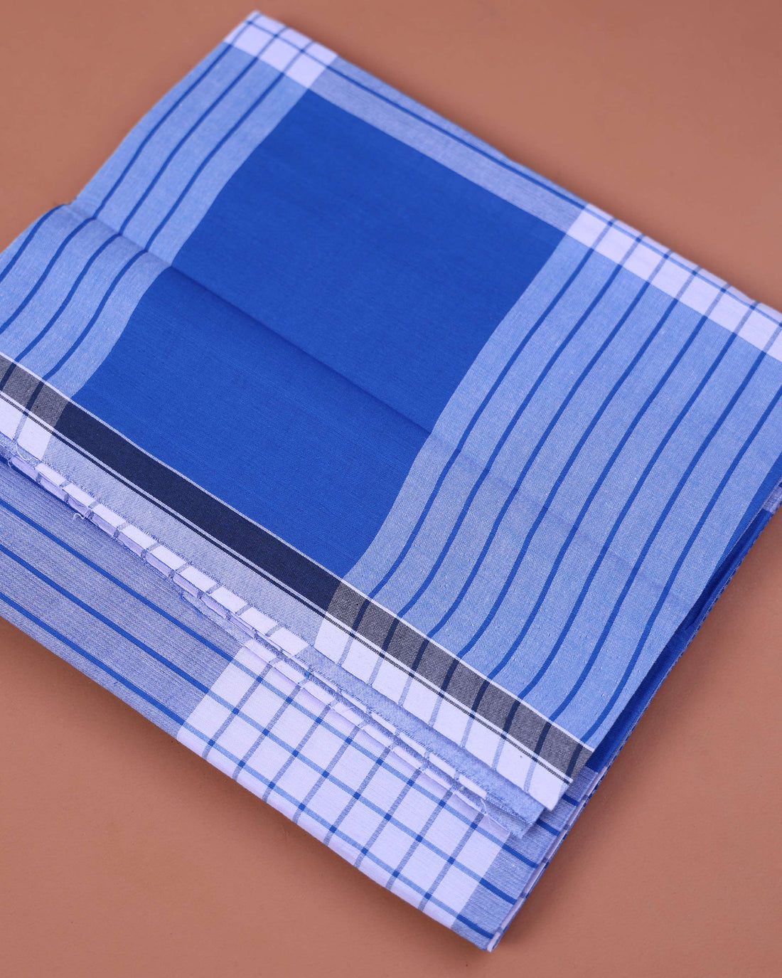 Jkt Brand Men's Premium Cotton Checked & Striped 2.10 Meter Stitched Lungi - Multi