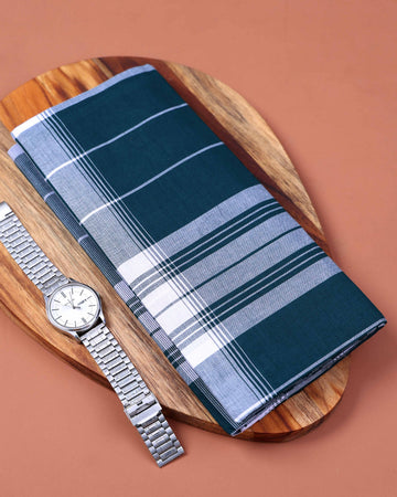 999 Brand Men's Premium Cotton Striped 2.10 Meter Stitched Lungi - Multi