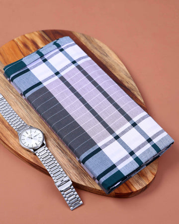 999 Brand Men's Premium Cotton Striped 2.10 Meter Stitched Lungi - Multi