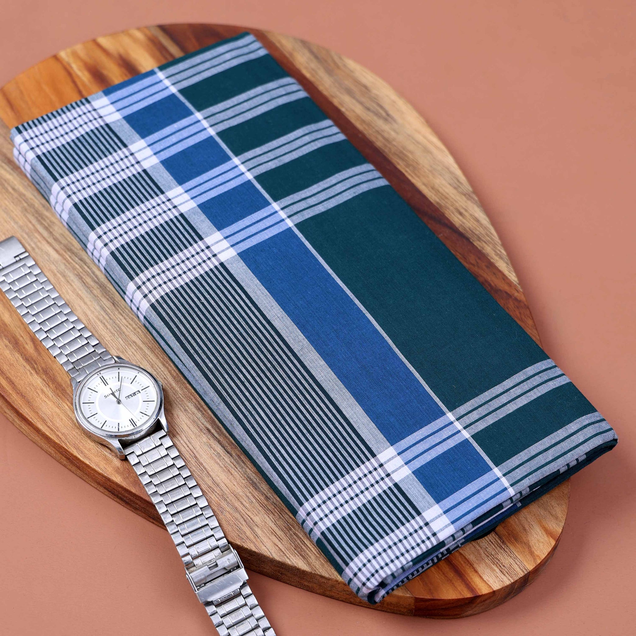 999 Brand Men's Premium Cotton Striped 2.10 Meter Stitched Lungi - Multi