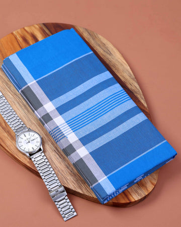 999 Brand Men's Premium Cotton Striped 2.10 Meter Stitched Lungi - Multi