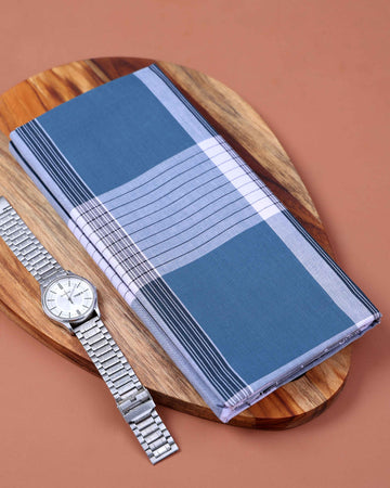 999 Brand Men's Premium Cotton Striped 2.10 Meter Stitched Lungi - Multi