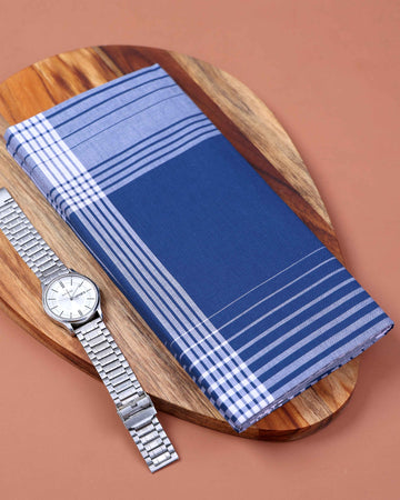 999 Brand Men's Premium Cotton Striped  2.10 Meter Stitched Lungi - Multi