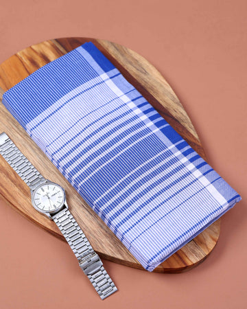 999 Brand Men's Premium Cotton Striped  2.10 Meter Stitched Lungi - Multi