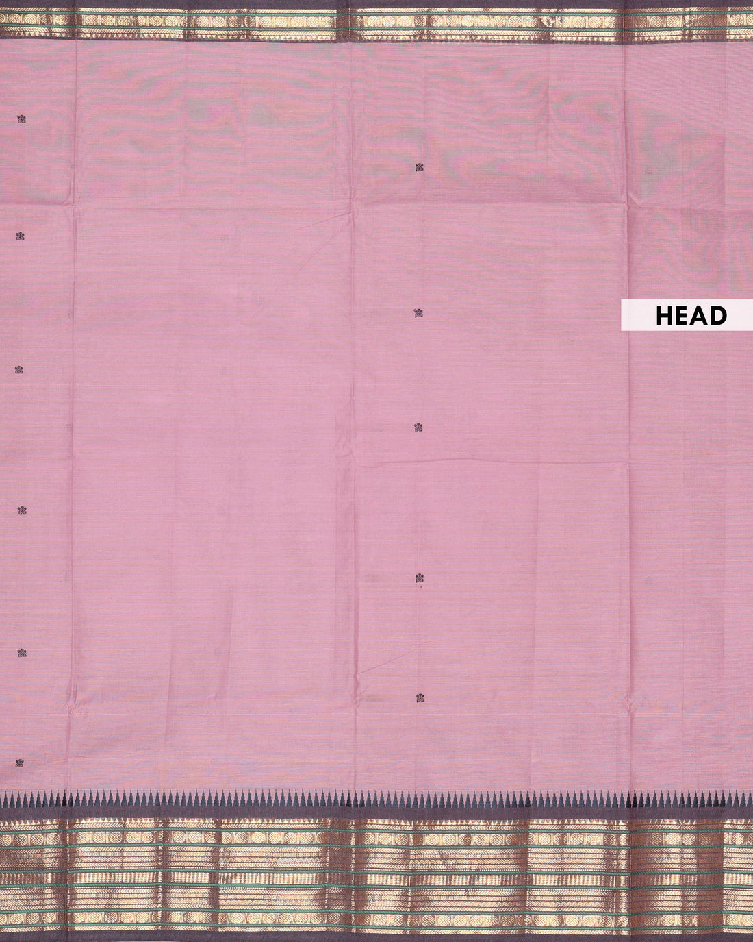 Traditional Handloom Chettinad Cotton Saree with Woven Temple Border and Intricate Geometric Pallu Design - Onion Pink