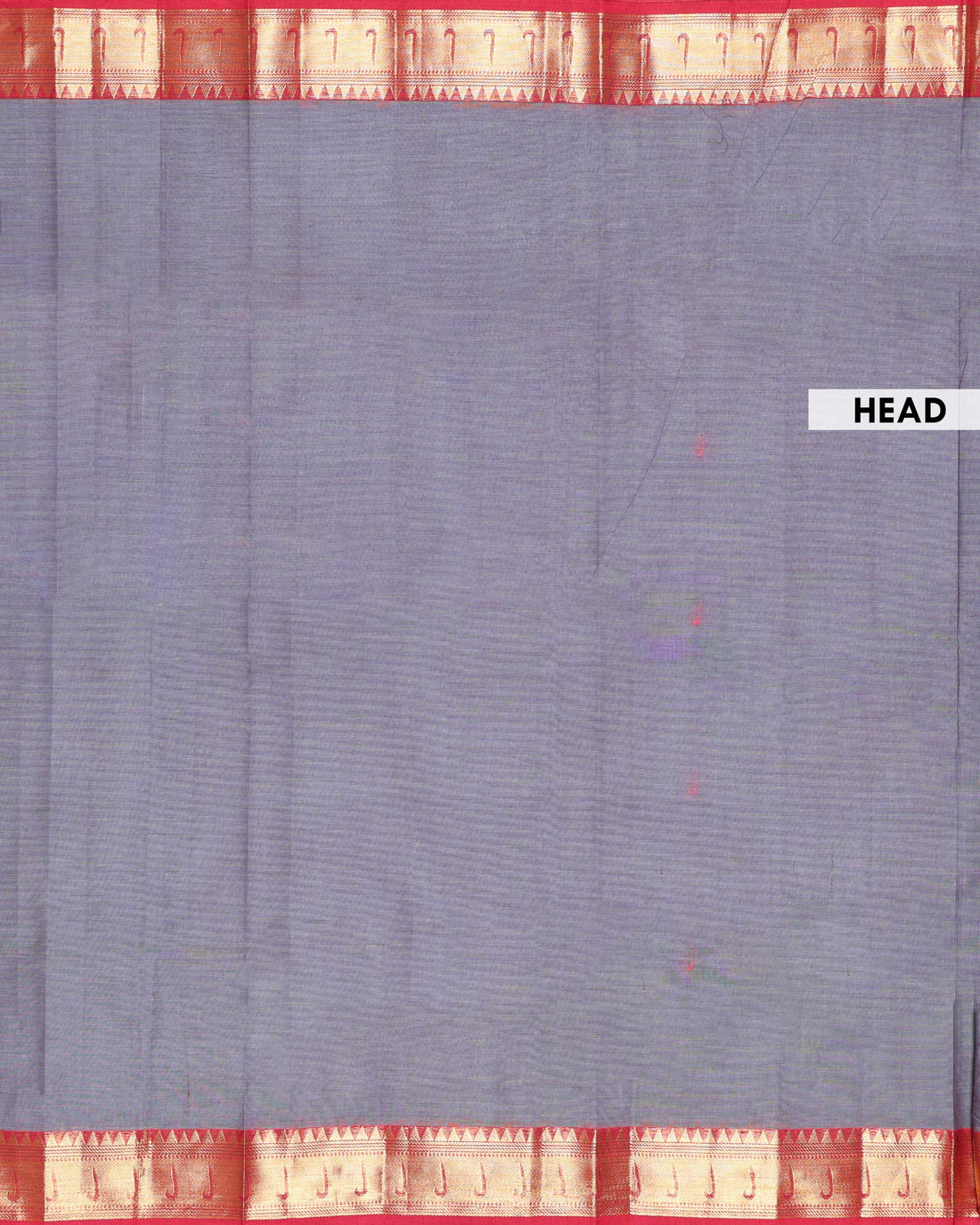 Traditional Handloom Chettinad Cotton Saree with Traditional Zari Border - Grey