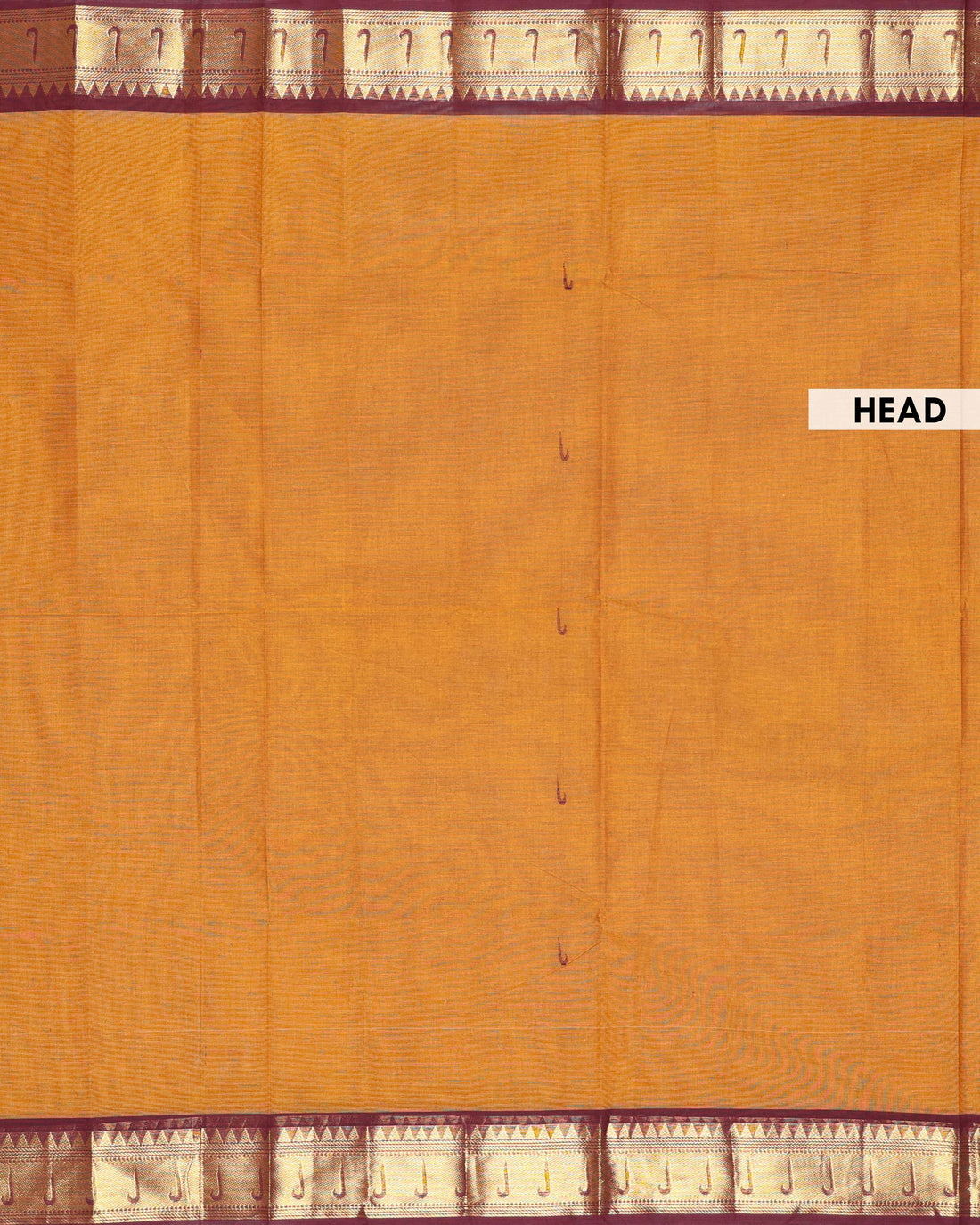 Traditional Handloom Chettinad Cotton Saree with Traditional Zari Border - Mustard