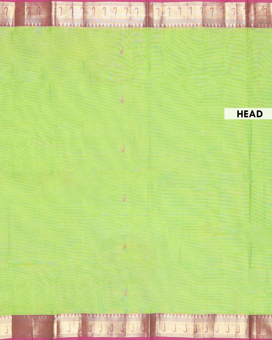 Traditional Handloom Chettinad Cotton Saree with Traditional Zari Border - Light Green