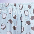 Women’s Printed Nightwear Set Short Sleeve Round Neck Top with Full Length Pajama Pants, Aqua Blue