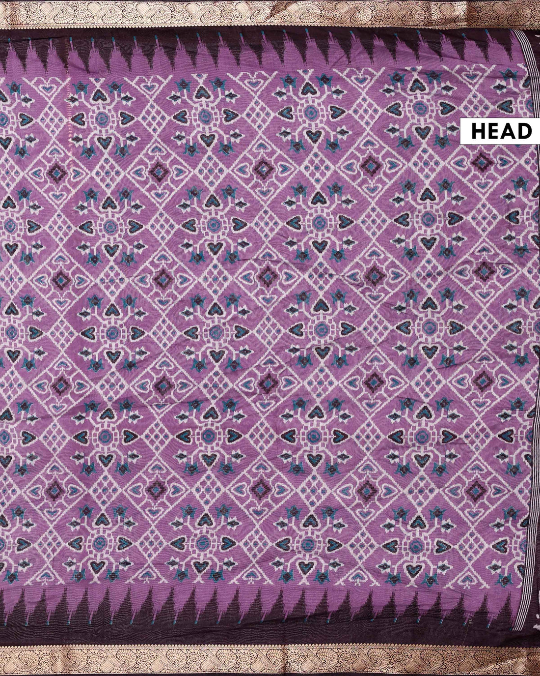 Elegant Semi Chanderi Saree with Intricate Geometric Woven Motifs and Elegant Zari Border-Light Purple