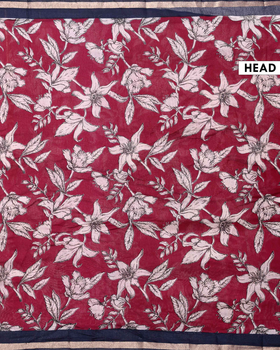 Elegant Semi Chanderi Saree with Exclusive Floral Motifs and Zari Border - Maroon