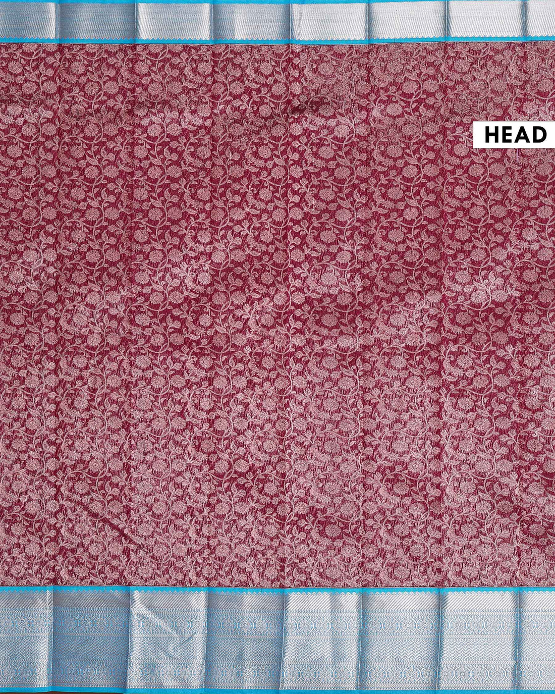 Elegant Elampillai Silk Cotton Saree with Intricate Floral Jacquard Weave and Contrasting Zari Border - Maroon