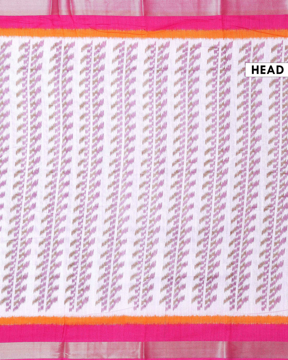 Elegant Dola Saree with Traditional Ikkat Inspired Woven Motifs and Classic Zari Border - Off White