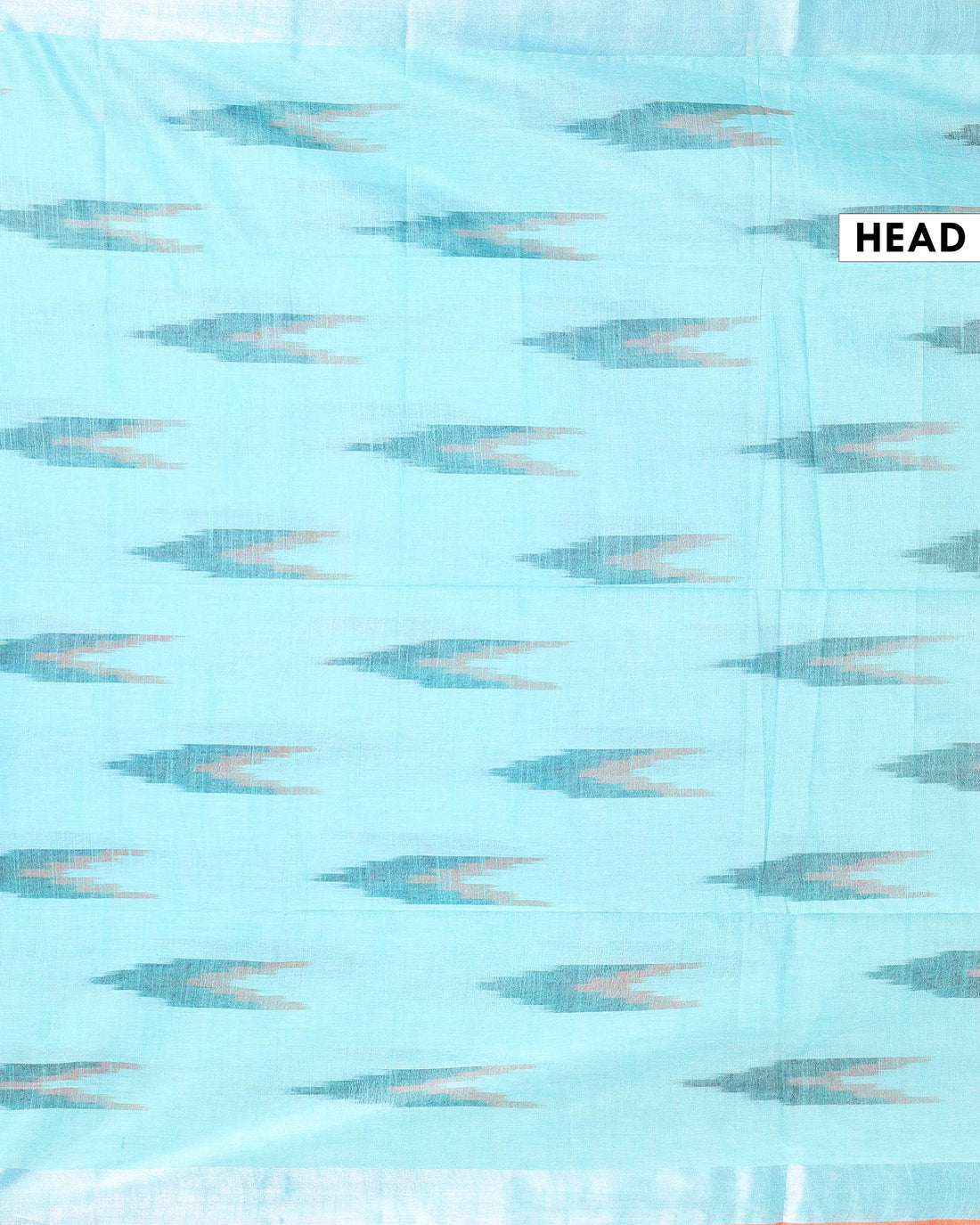 Elegant Linen Cotton Saree with Traditional Ikat-Inspired Design - Blue