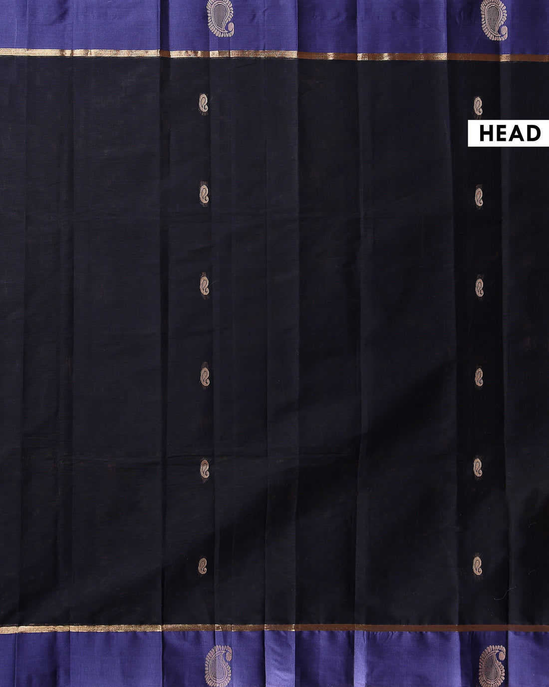 Traditional Kovai Cotton Saree with Contrast Border and Woven Pallu - Black