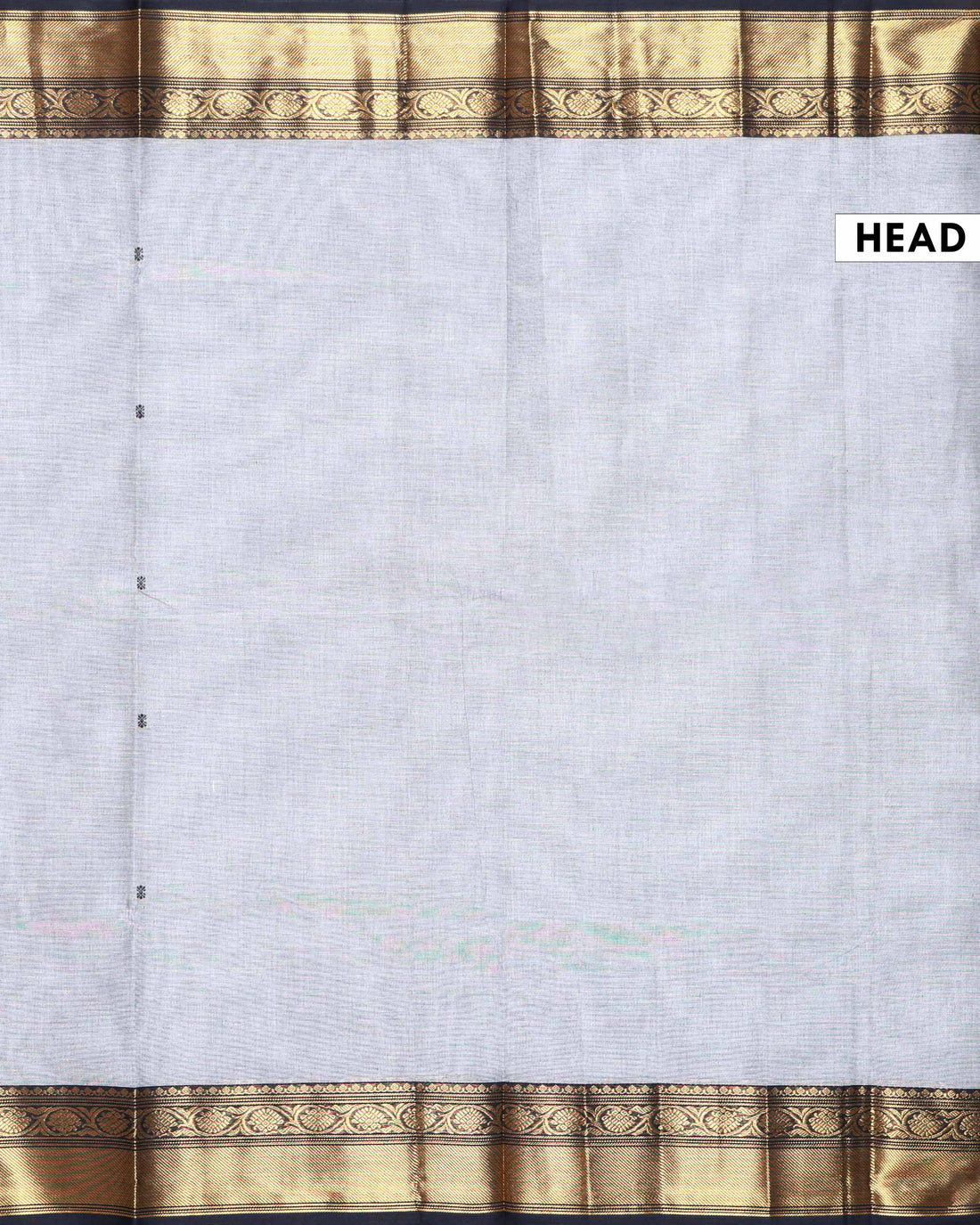 Elegant Handloom Chettinad Cotton Saree with Zari Woven Traditional Temple Border and Subtle Body - Grey